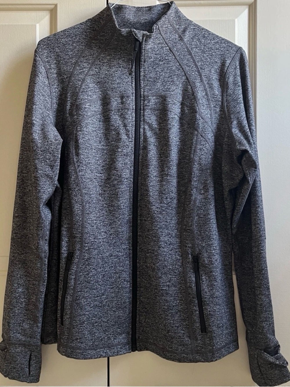 🍒LULULEMON sz 16 DEFINE Jacket HEATHERED BLACK Charcoal Gray *LUON